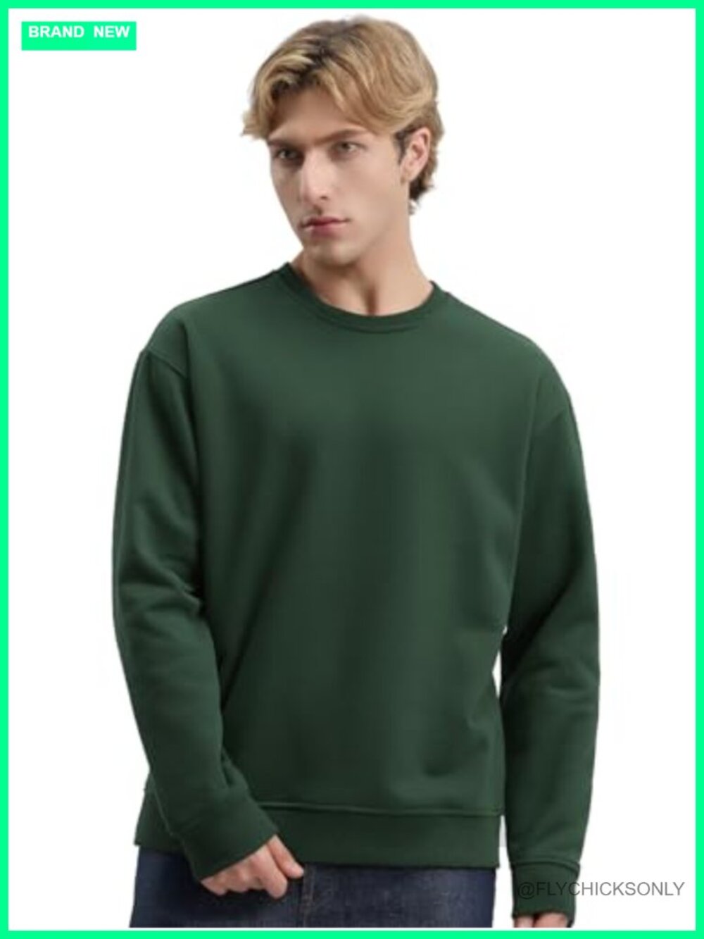 350 GSM Cotton Blend Fleece Crewneck Sweatshirt Unisex Long Sleeve Pullover